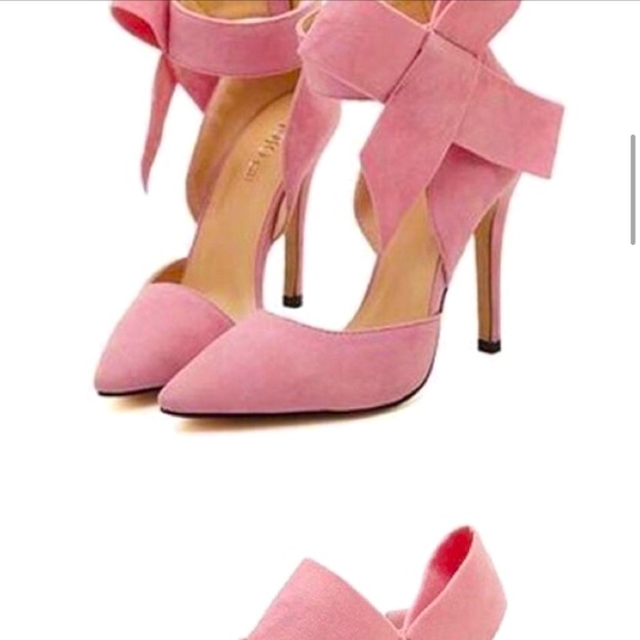 Bow Tie Pink High Heels - Picture 8 of 15